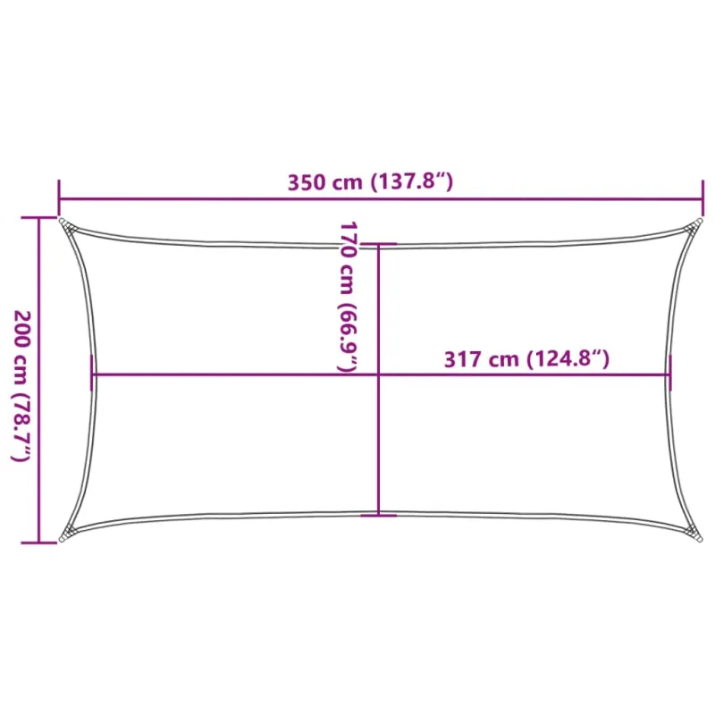 Burė nuo saulės, pilka, 3,5x2m, 100% oksfordo poliesteris