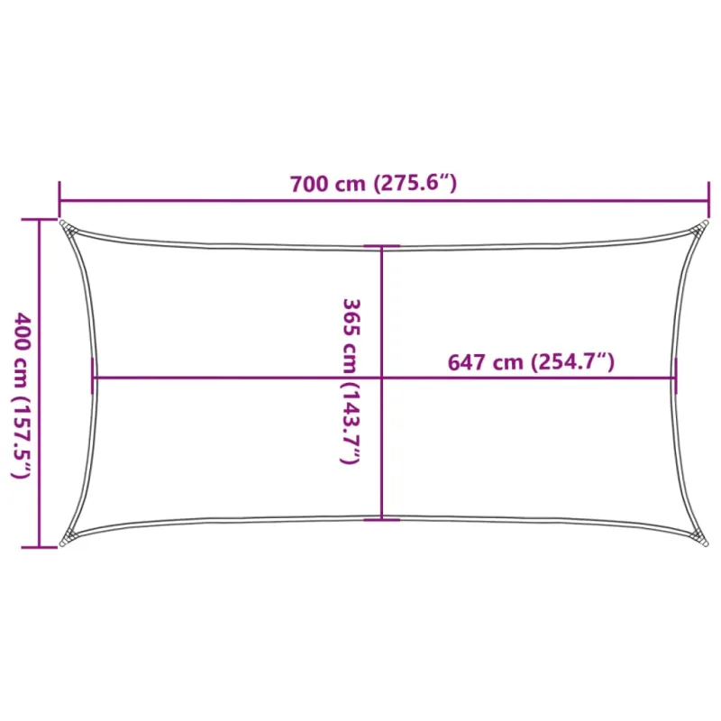 Burė nuo saulės, smėlio, 7x4m, 100% oksfordo poliesteris