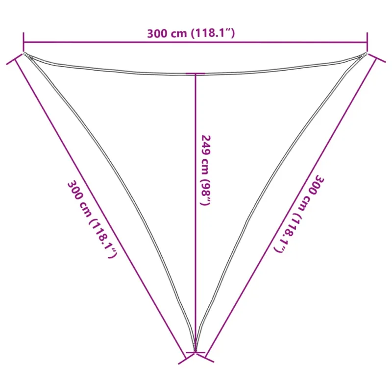 Burė nuo saulės, pilka, 3x3x3m, 100% oksfordo poliesteris