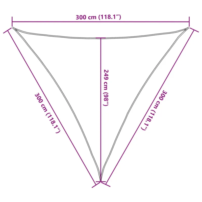 Burė nuo saulės, smėlio, 3x3x3m, 100% oksfordo poliesteris