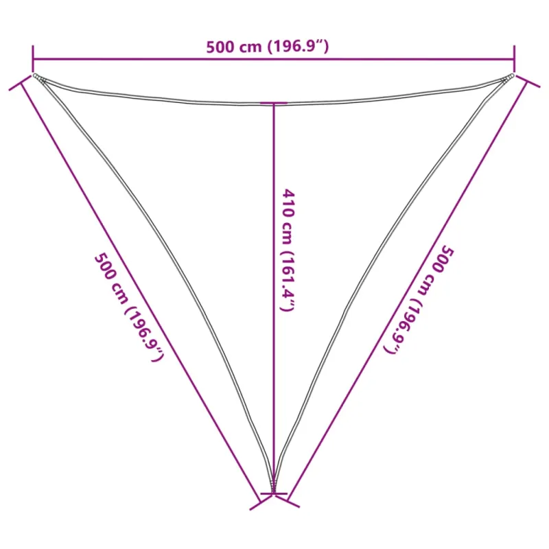 Burė nuo saulės, smėlio, 5x5x5m, 100% oksfordo poliesteris
