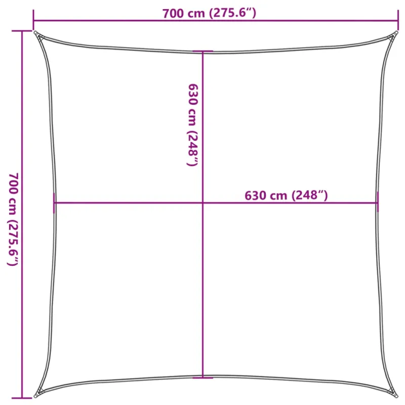 Burė nuo saulės, smėlio, 7x7m, HDPE, 160g/m², kvadratinė