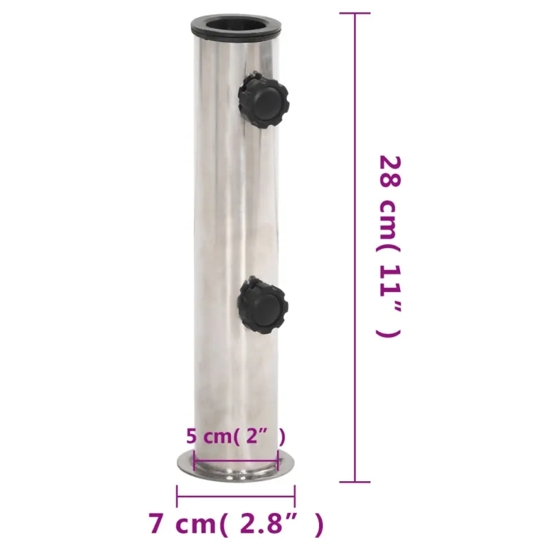 Skėčio pagrindas 38/48mm stulpams, sidabrinis, plienas