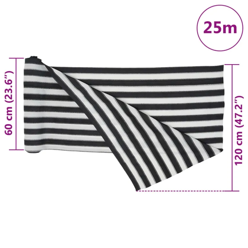 Privatumo suteikiantis tinklelis, antracito/baltas, 1,2x25m