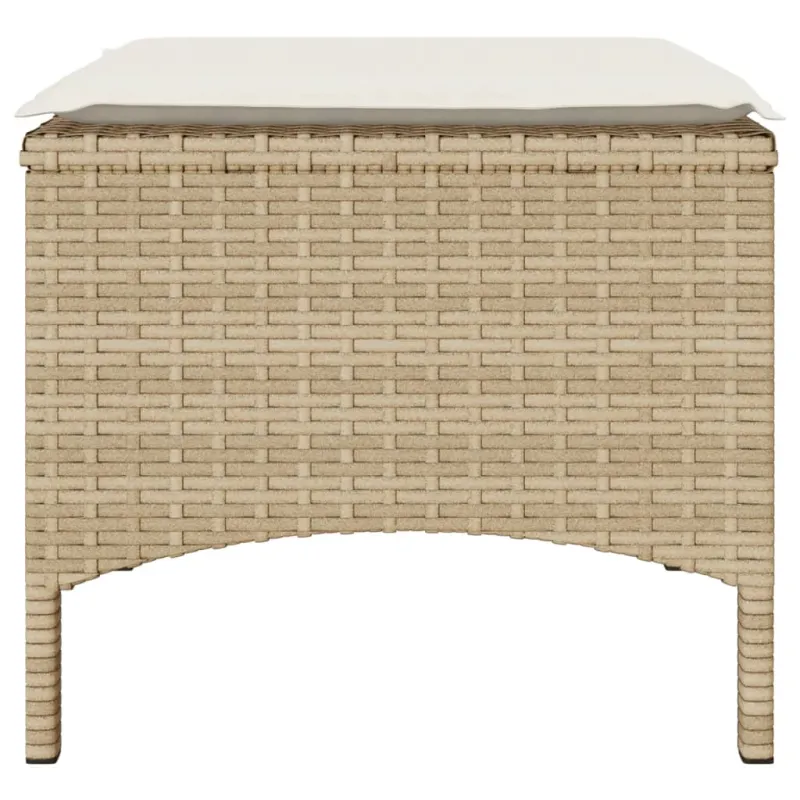 Dvivietė sodo sofa su staliuku/taburetėmis, smėlio, poliratanas