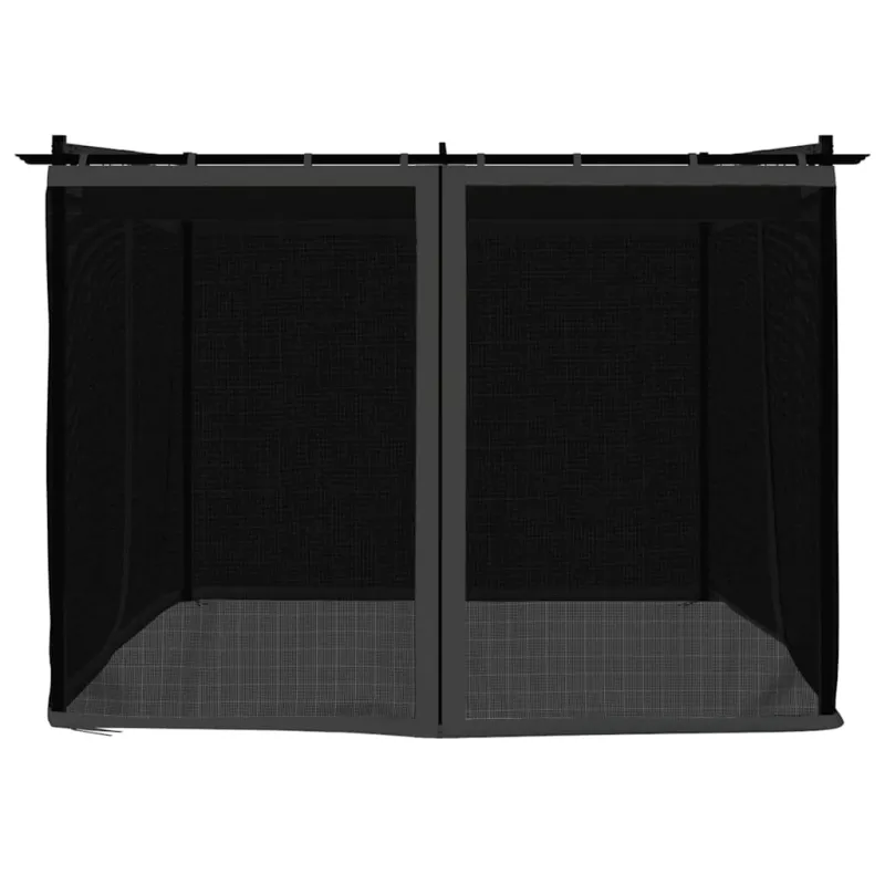 Pavėsinė su tinklinėmis sienelėmis, antracito, 3x3m, plienas