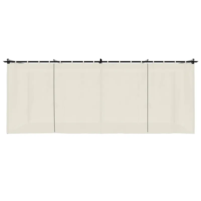 Pavėsinė su užuolaidomis, kreminės, 6x3m, plienas