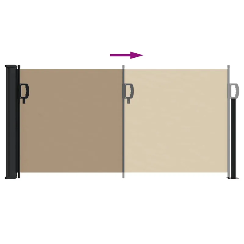 Ištraukiama šoninė markizė, taupe spalvos, 100x300cm
