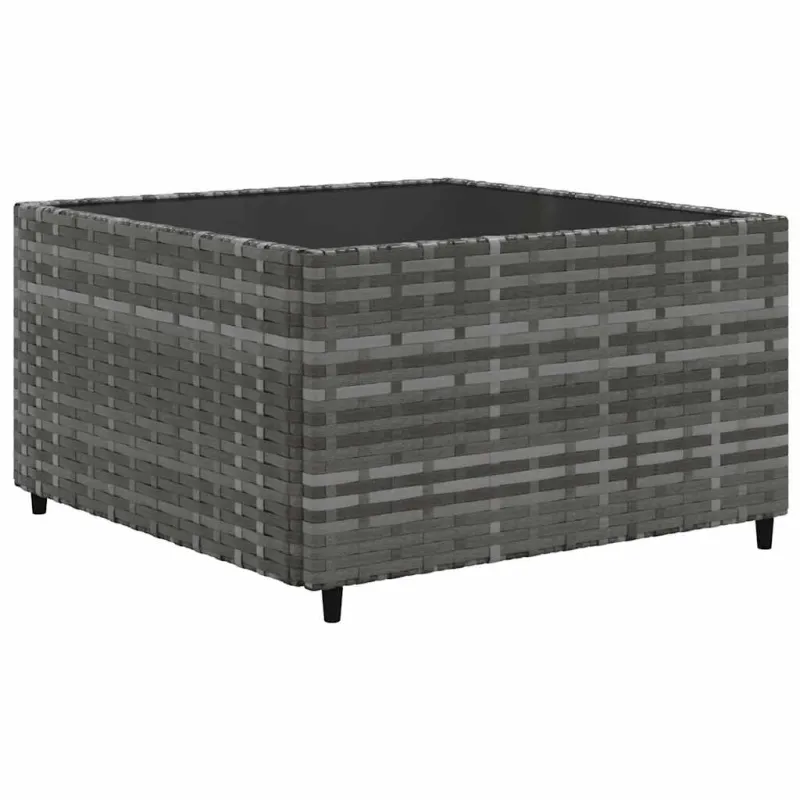 Sodo komplekti, 6 osaa, harmaa, polyrattana, pehmusteilla