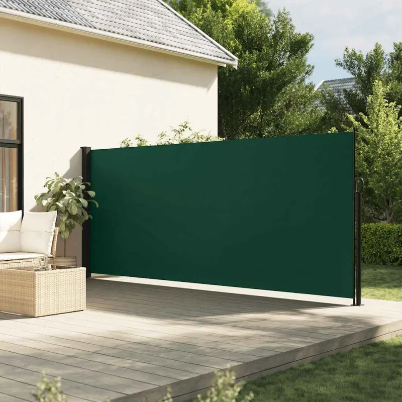 Ištraukiama šoninė markizė, tamsiai žalios spalvos, 160x500cm