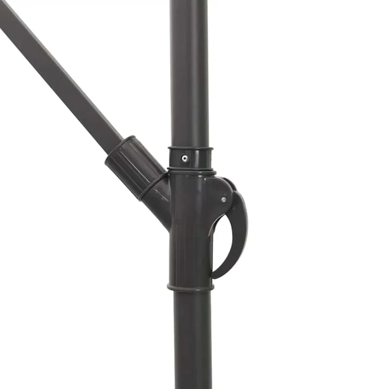 Skėtis nuo saulės su LED/plieniniu stulpu, rudas, 246x246x230cm