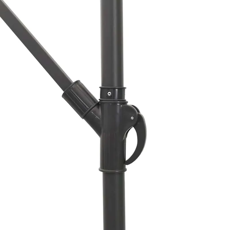 Skėtis nuo saulės su LED/plieniniu stulpu, rudas, 269x269x235cm