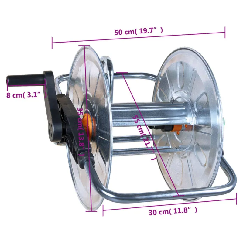 Žarnos ritė 50 m 1/2" arba 35 m 3/4" žarnai, plienas
