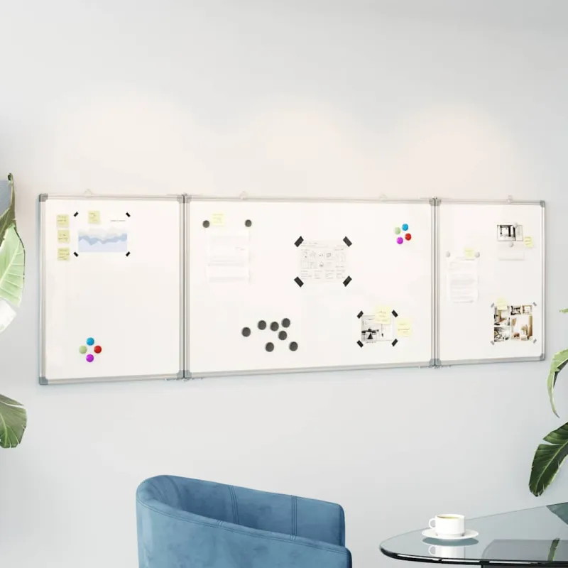 Magnetinė balta lenta, 160x60x1,7cm, aliuminis, sulankstoma