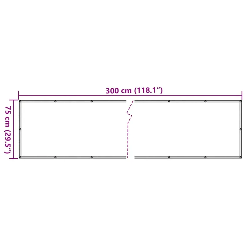 Privatumo suteikianti pertvara, antracito, 300x75cm, PVC
