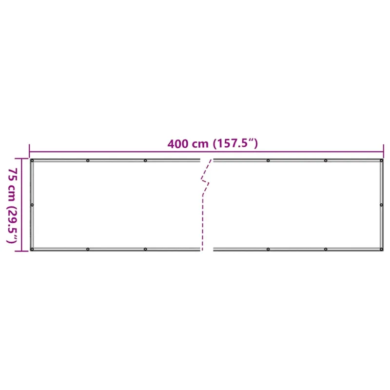 Privatumo suteikianti pertvara, antracito, 400x75cm, PVC
