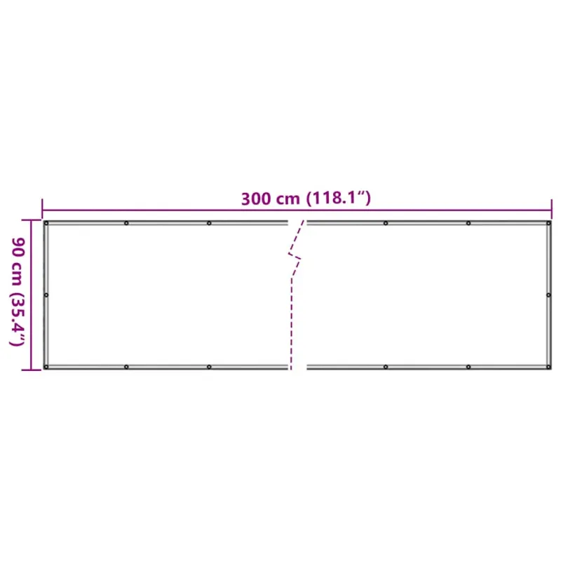 Privatumo suteikianti pertvara, antracito, 300x90cm, PVC
