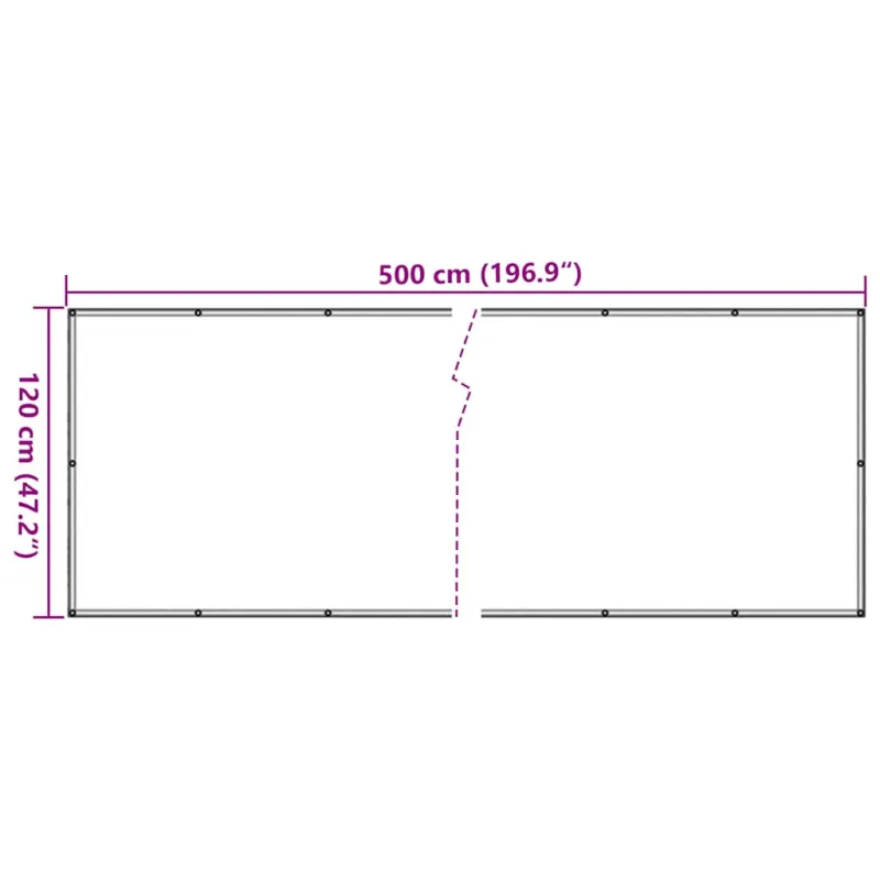 Privatumo suteikianti pertvara, antracito, 500x120cm, PVC