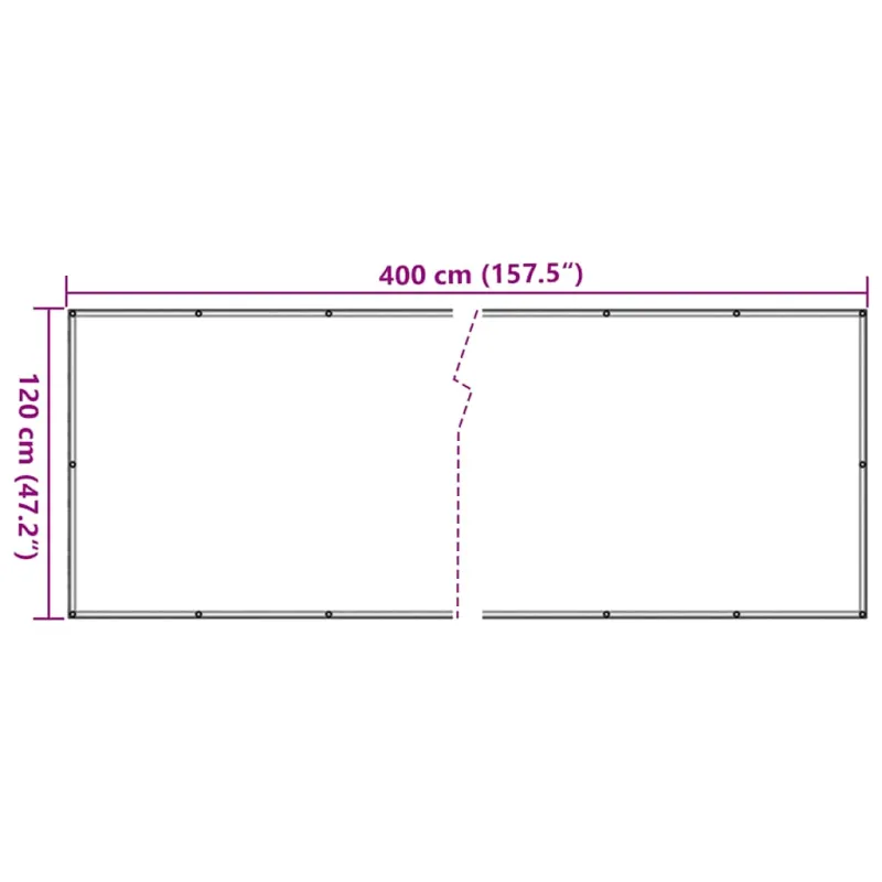 Privatumo suteikianti balkono pertvara, kreminė, 400x120cm, PVC