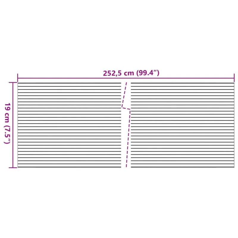 Sodo pertvaros, 10vnt., pilkos, 252,5x19cm, PVC