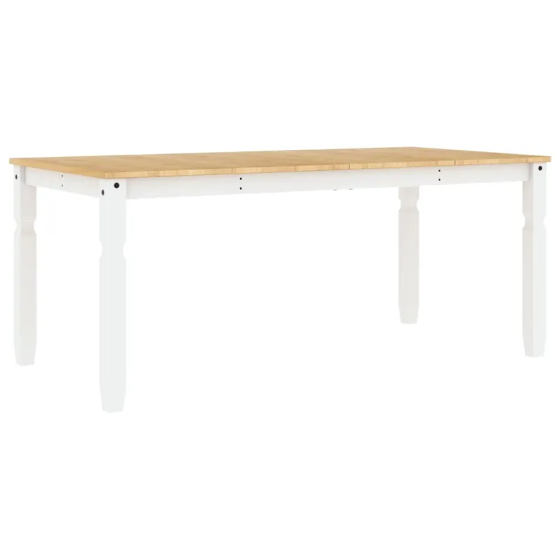 Valgomojo stalas Corona, baltas, 180x90x75cm, pušies masyvas