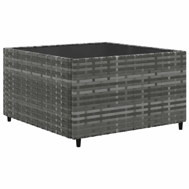 Sodo komplekti, 6 osaa, harmaa, polyrattana, tyynyt mukana