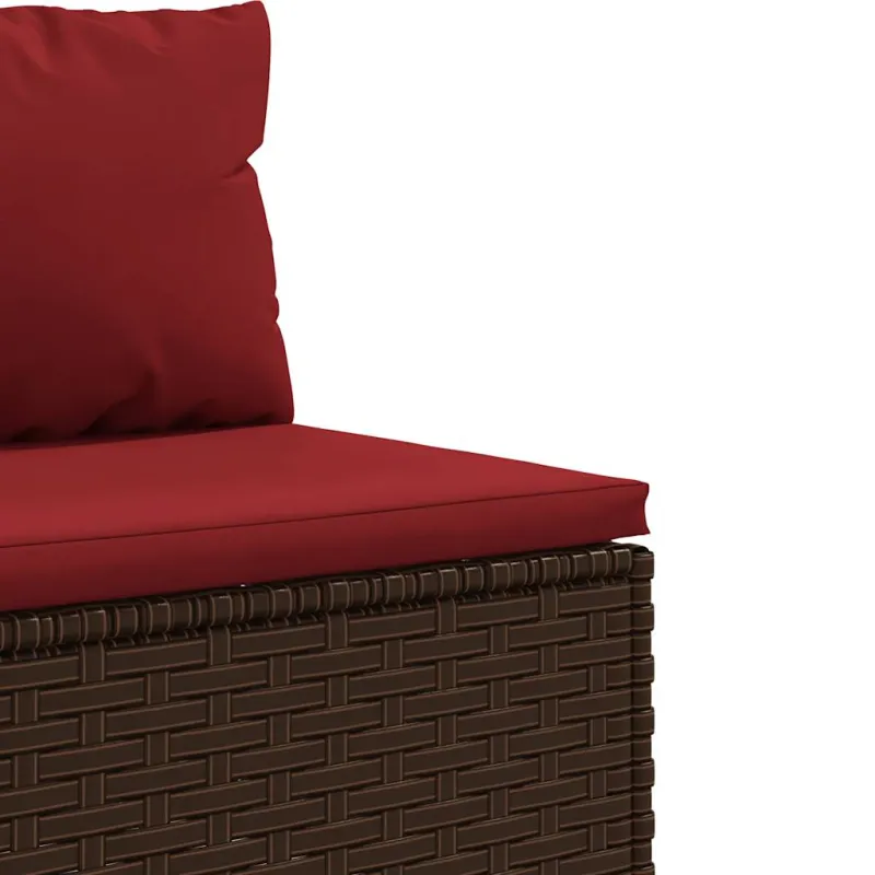 Sodo komplekti, 6 osaa, ruskea, polyratasta, tyynyineen