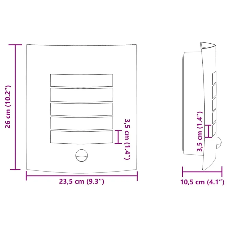 Lauko sieninė lemputė 2 pcs Juoda 23.5 x 9 x 26 cm