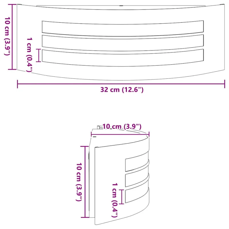 Lauko sieninė lemputė 2 pcs Sidabro 32 x 10 x 10 cm