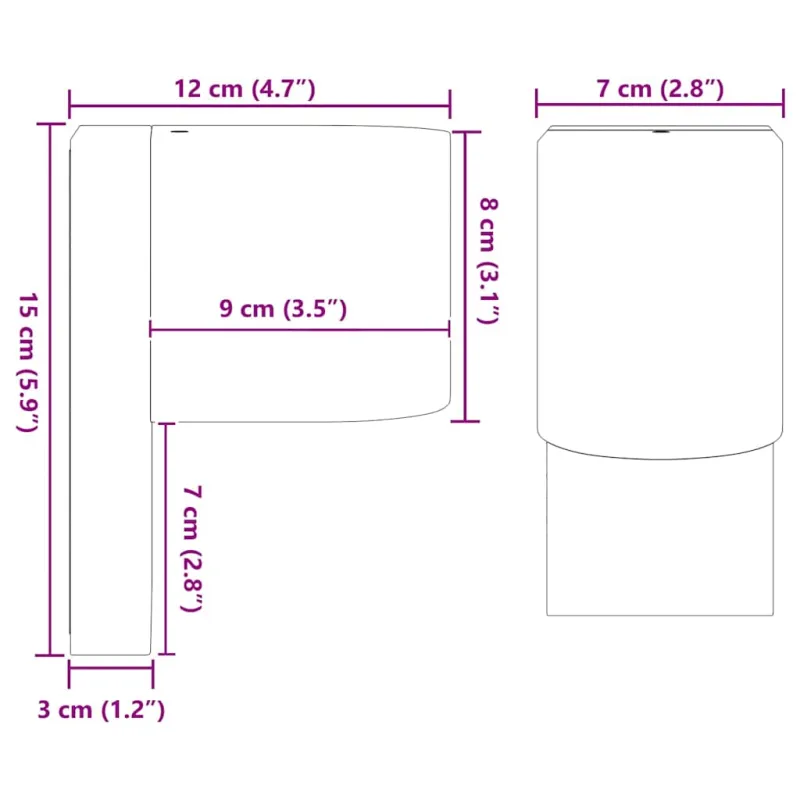 Lauko sieninė lemputė 2 pcs Juoda 12 x 7 x 15 cm