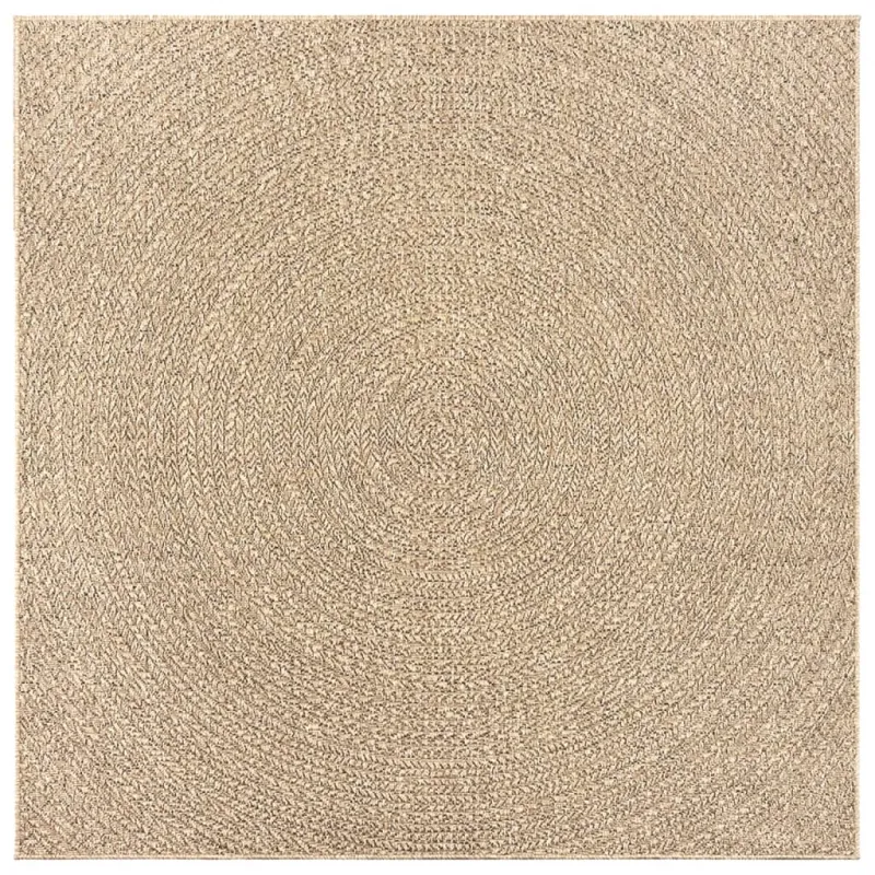 Kilimas ZIZUR, 240x240cm, džiuto imitacija, vidaus ir lauko