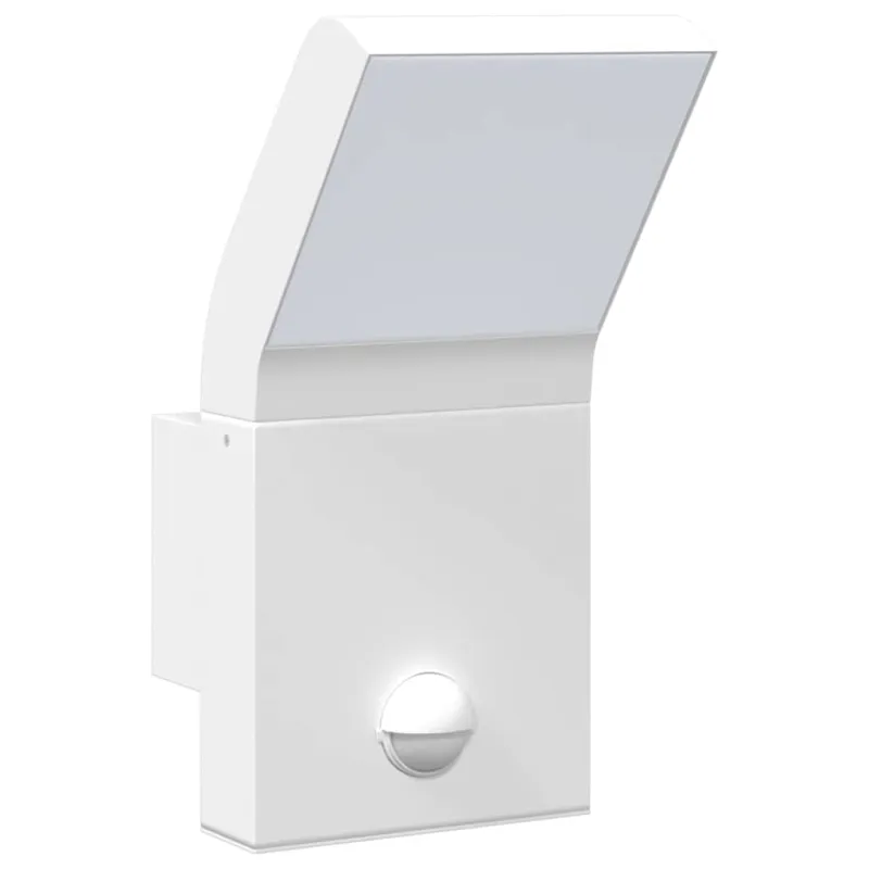 Lauko LED šviestuvai su jutikliais, 2vnt., balti, aliuminis