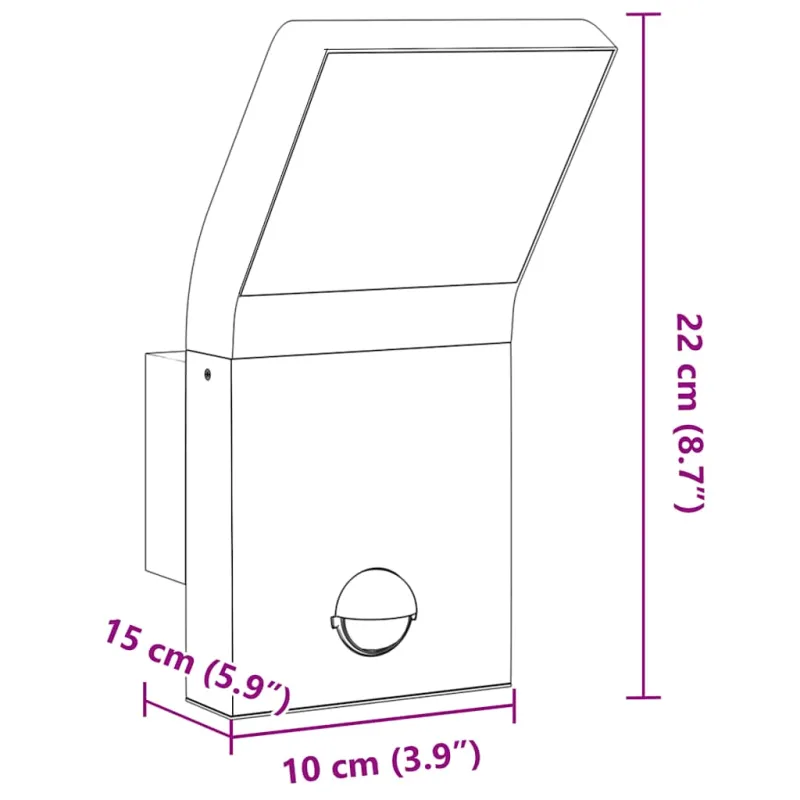 Lauko LED šviestuvai su jutikliais, 2vnt., balti, aliuminis