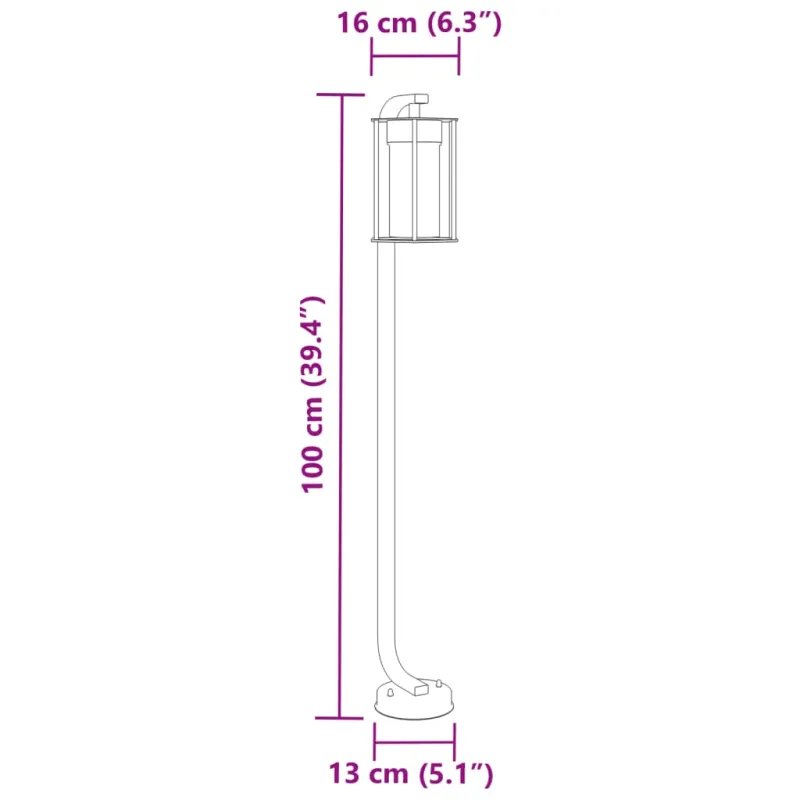 Lauko šviestuvai, 3vnt., juodi, 100cm, nerūdijantis plienas
