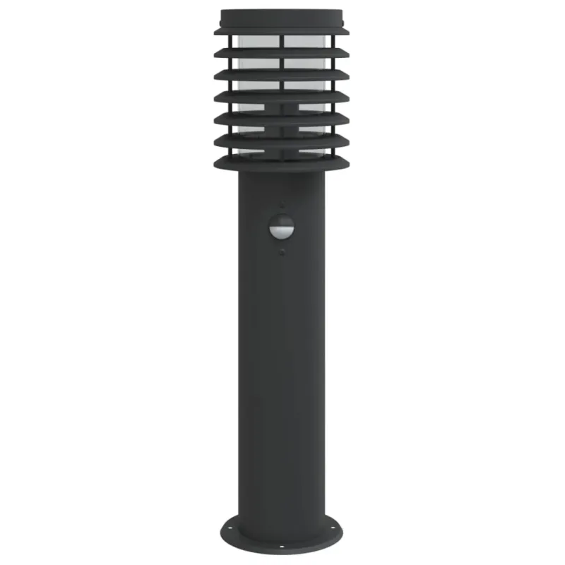 Lauko šviestuvas su jutikliu, juodas, 60cm, plienas