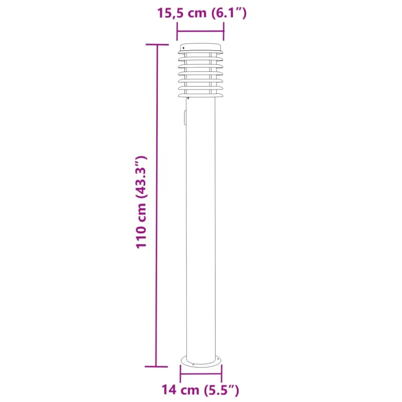 Lauko šviestuvas su išvedimu, juodas, 110cm, plienas
