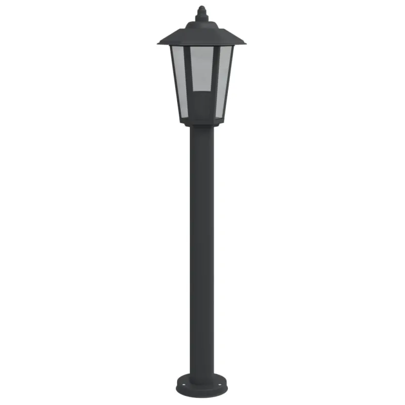Lauko šviestuvas, 3vnt., juodas, 80cm, nerūdijantis plienas