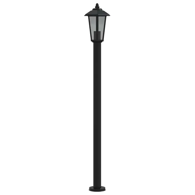 Lauko šviestuvai, 3vnt., juodi, 120cm, nerūdijantis plienas