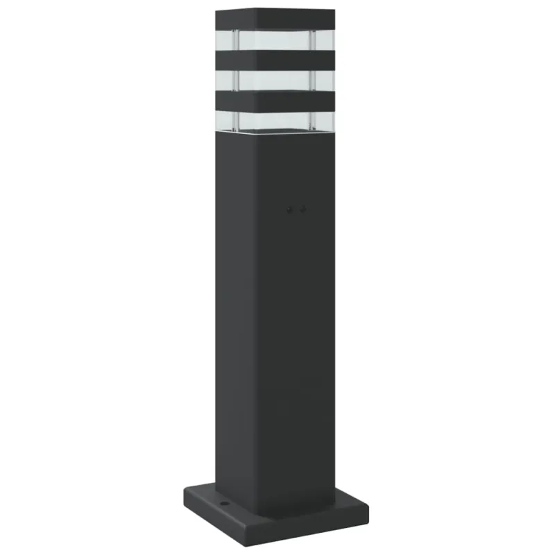 Lauko šviestuvas su jutikliu, 3vnt., juodi, 50cm, aliuminis