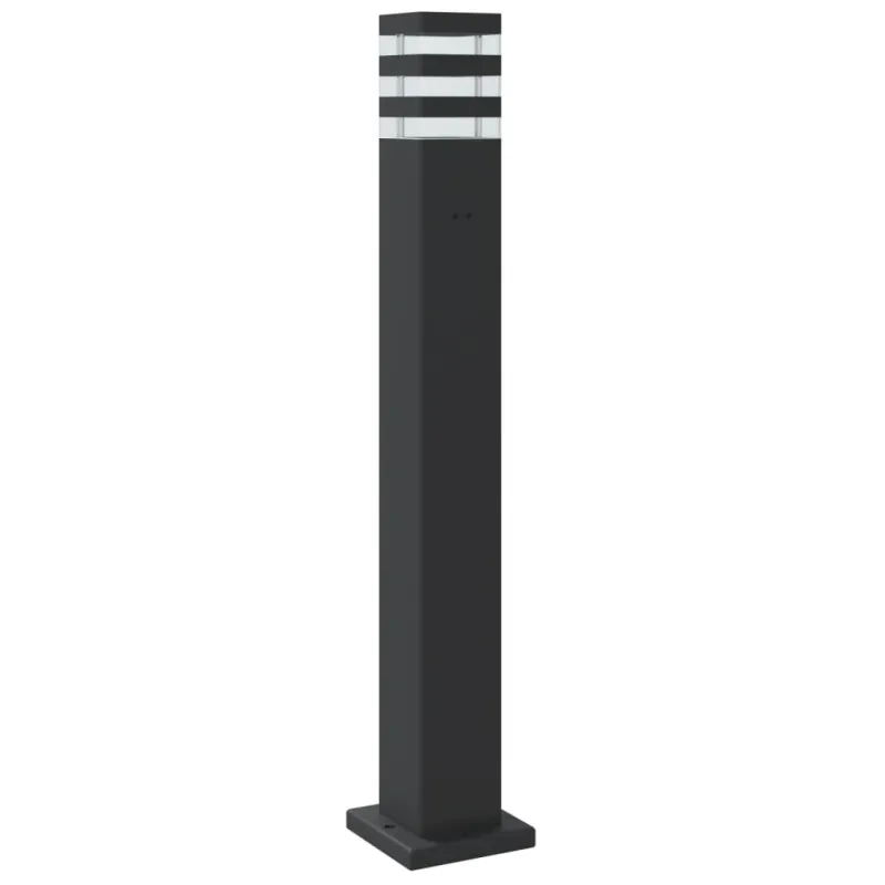 Lauko šviestuvas su jutikliu, juodas, 80cm, aliuminis