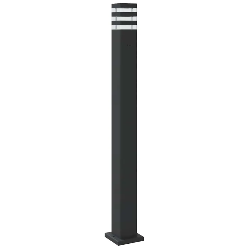 Lauko šviestuvas su jutikliu, 3vnt., juodi, 110cm, aliuminis