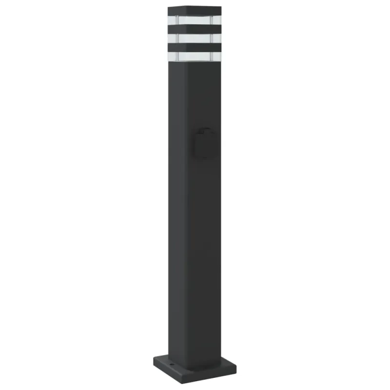 Lauko šviestuvas su išvedimu, 3vnt., juodas, 80cm, aliuminis