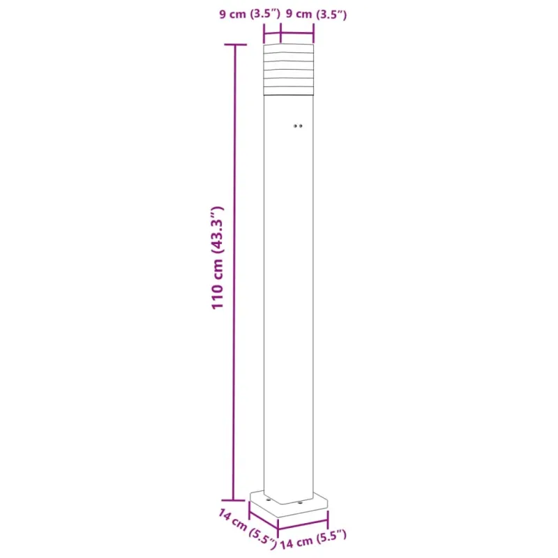 Lauko šviestuvas su išvedimu, 3vnt., juodi, 110cm, aliuminis