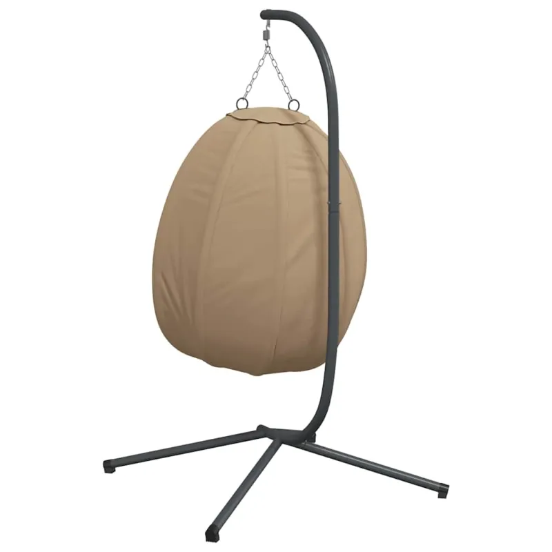 Kabantis kiaušinio formos krėslas, taupe, ratanas/plienas