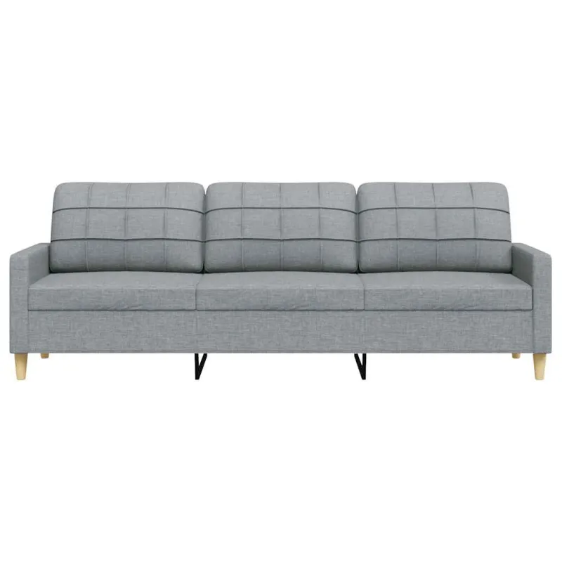 Trivietė sofa, šviesiai pilkos spalvos, 210cm, audinys
