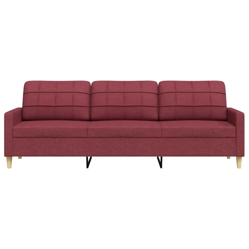 Trivietė sofa, raudonojo vyno spalvos, 180cm, audinys