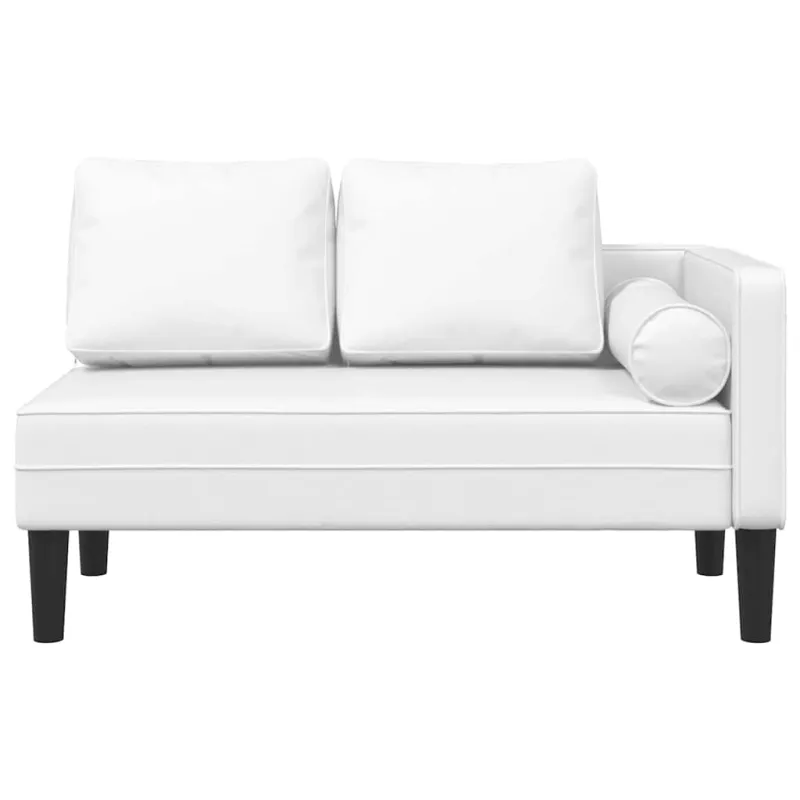 Poilsio sofa su pagalvėmis, balta, dirbtinė oda