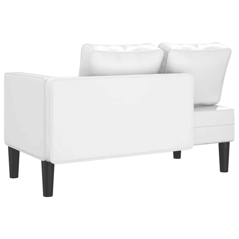 Poilsio sofa su pagalvėmis, balta, dirbtinė oda