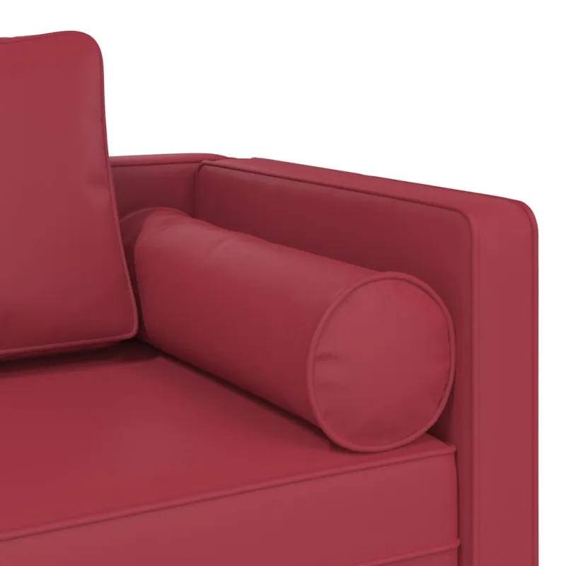 Poilsio sofa su pagalvėmis, vyno, dirbtinė oda