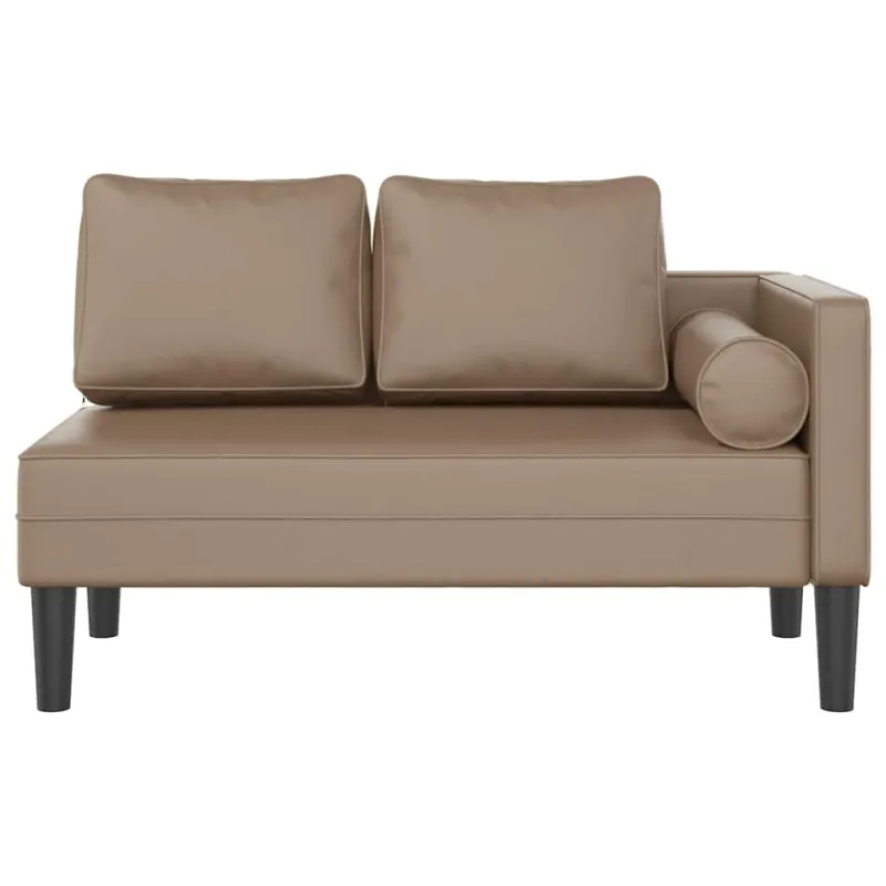 Poilsio sofa su pagalvėmis, kapučino, dirbtinė oda